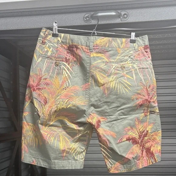 Bonobos Men's Palm Print Shorts - Green and Yellow - Picture 3 of 4